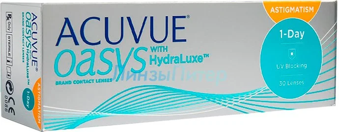 1-Day Acuvue Oasys for Astigmatism D -0 цилиндр -2,25, ось 20